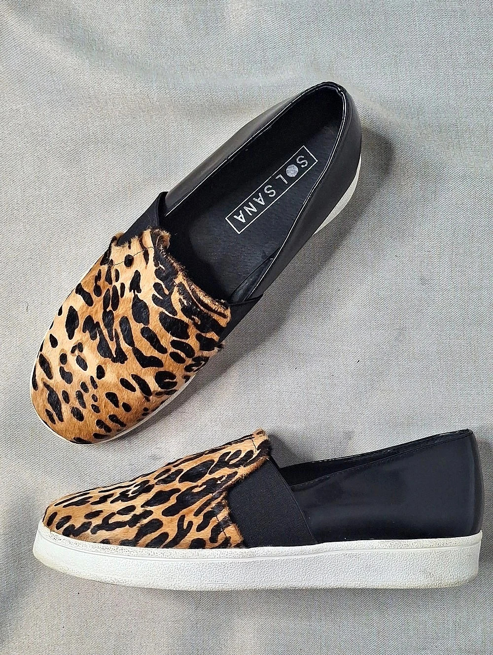 Sol Sana Leopard Print Slip-On Sneakers US 4